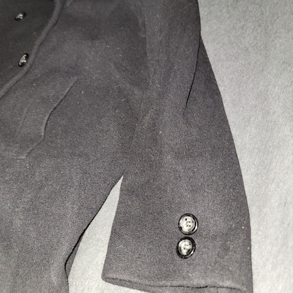 Levine Classics Long Double Breasted Wool Peacoat Trench- Size 6 - Black - Picture 7 of 12